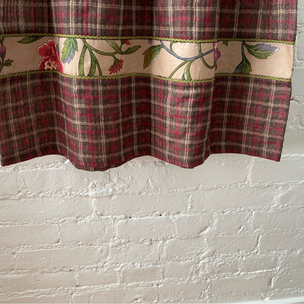 Vintage Dress Womens Mixed Plaid Floral Print Maxi Prairie Folk Eclectic Country - Picture 12 of 13
